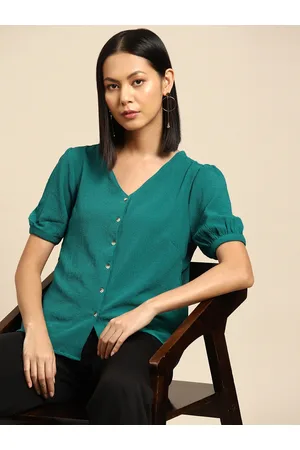 all about you Textured Puff Sleeve Shirt Style Top