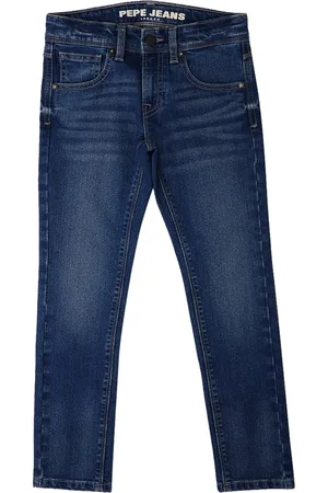 Pepe Jeans Boys Slim Fit Mid-Rise Light Fade Medium Shade Clean Look Stretchable Jeans