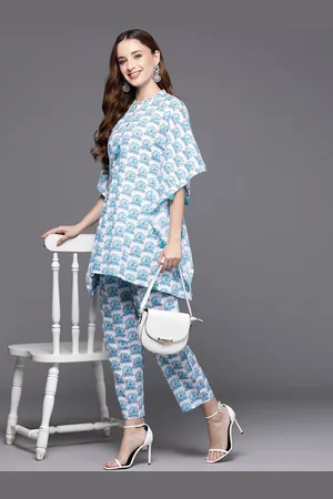 Indo Era Women Printed Pure Cotton Tunic with Trousers