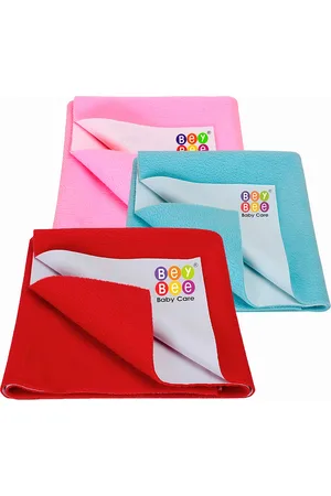 BeyBee Kids Pink & Blue 3 Pieces Cotton Breathable & Lightweight Mattress Protector