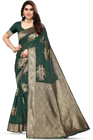 Varanga Floral Woven Design Zari Banarasi Saree
