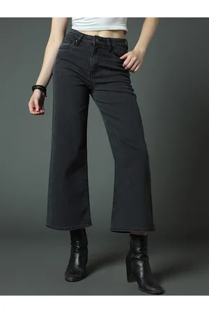 High Star Women Clean Look Wide Leg High-Rise Stretchable Jeans