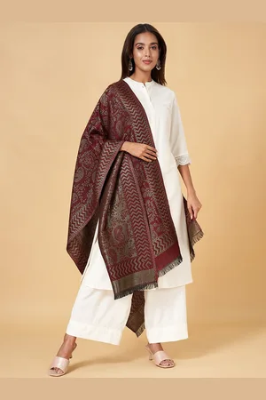 Pantaloons Floral Woven Design Acrylic Shawl
