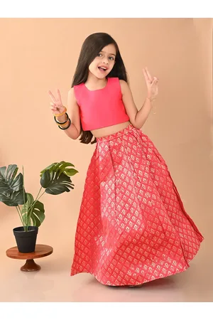 LilPicks Girls Silk Ready to Wear Lehenga with Blouse