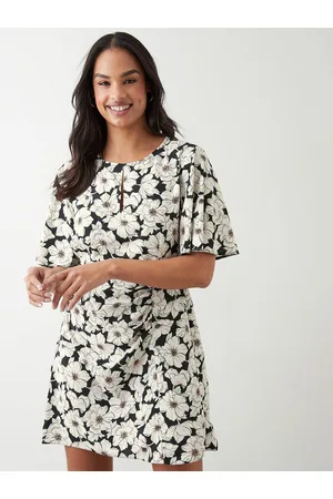 Dorothy Perkins Floral Printed Flared Sleeves A-Line Mini Dress