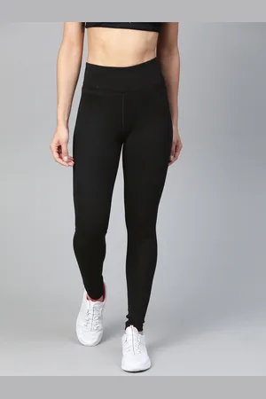 Reebok Women Black Solid Training Essentials Cotton Tights