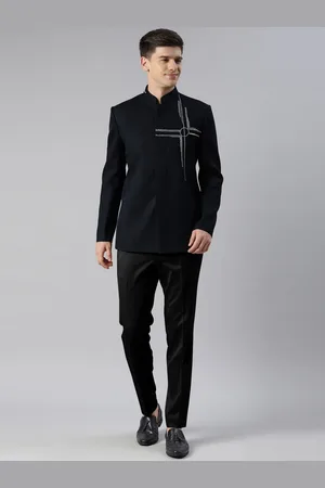 TheEthnic.Co Self Design Embroidered Bandhgala Blazer