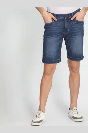 Flying Machine Men Washed Denim Shorts