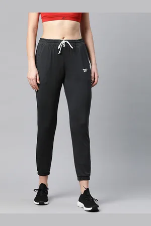 Reebok Women Black Slim Fit Solid Training Essential Joggers