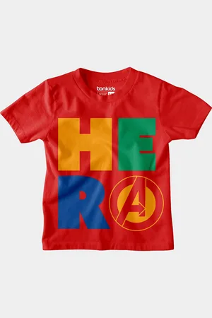 BONKIDS Boys Typography Printed Cotton T-shirt