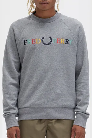 Fred Perry Typography Printed Pure Cotton Pullover