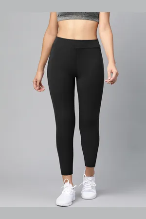 Reebok Women Black Solid Workout Ready PP HR Training Tights