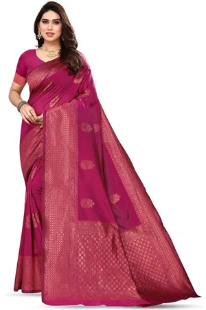 Varanga Ethnic Motifs Woven Design Zari Banarasi Saree
