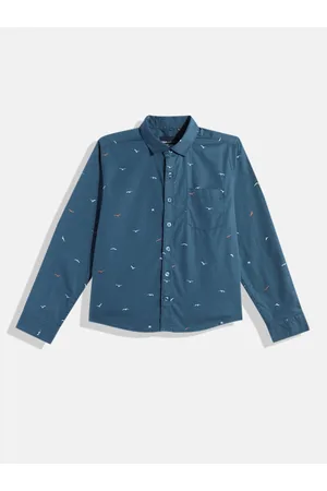 M&H Boys Conversational Opaque Printed Pure Cotton Casual Shirt