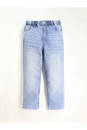 Cherry Crumble Kids Mid Rise Straight Fit Heavy Fade Clean Look Cotton Jeans