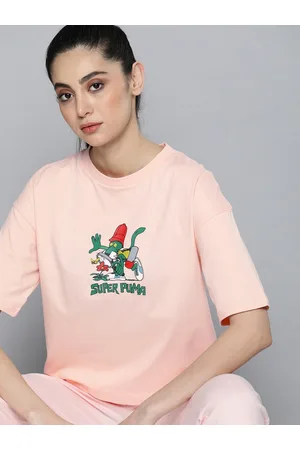 PUMA Women Printed Multi Graphic Pure Cotton T-shirt
