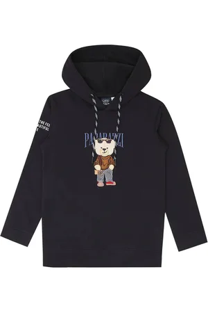 CAVIO Boys Graphic Printed Hooded Cotton Pullover