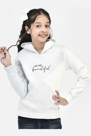 Crimsoune Club Girls Typography Printed Cotton Sweatshirt