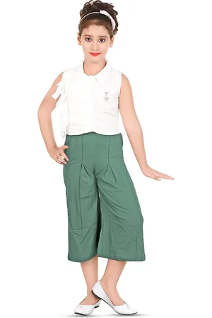 BAESD Girls Round Neck Ruffles Top With Palazzos