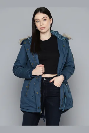 Chemistry Longline Parka Jacket With Zip Detail