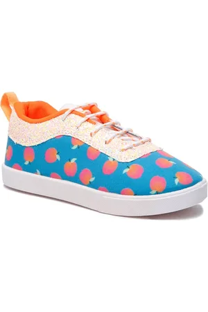 YK Girls Apple Printed Canvas Contrast Sole Sneakers