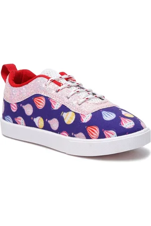 YK Girls Printed Canvas Contrast Sole Sneakers