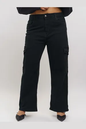 FREAKINS Women Plus Size Relaxed Fit High-Rise Clean Look Stretchable Jeans