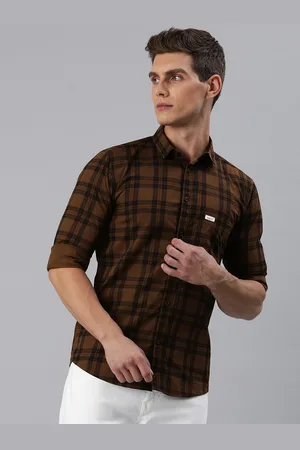 Majestic Men Comfort Slim Fit Tartan Checked Pure Cotton Casual Shirt