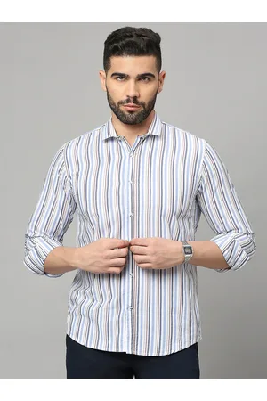 Mast & Harbour Striped Classic Slim Fit Cotton Casual Shirt