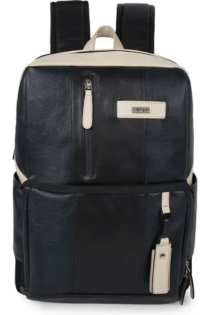 Veneer Unisex Colourblocked Contrast Detail 16 Inch Laptop Leather Backpack