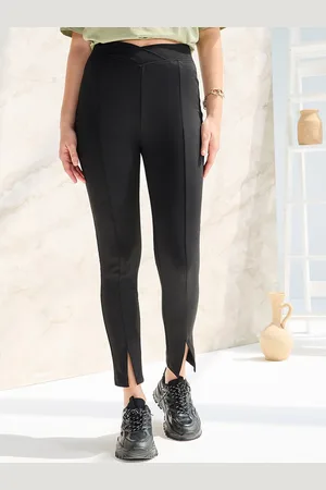Styli Women Mid-Rise Front Slit Skinny Fit Trousers