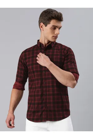 Majestic Men Comfort Slim Fit Tartan Checked Pure Cotton Casual Shirt