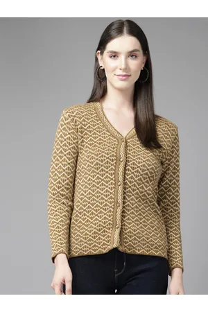 Cayman Women Printed Woollen Cardigan