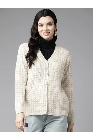 Cayman Women Cable Knit Woollen Cardigan