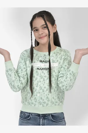 Crimsoune Club Girls Abstract Printed Cotton Pullover