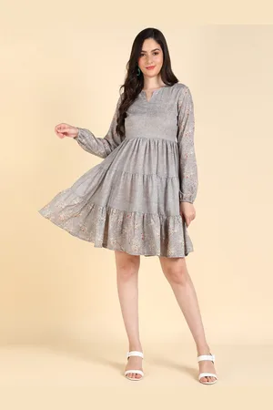 Mast & Harbour Floral Printed Tiered Fit & Flare Dress