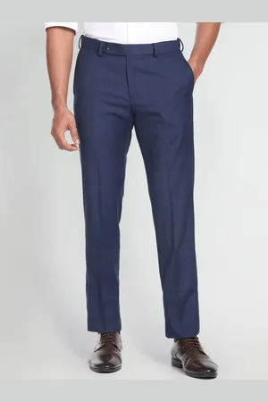 Arrow Men Checked Mid-Rise Dobby Formal Trousers