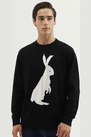 Benetton Graphic Printed Cotton Pullover