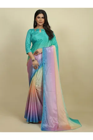Sangria Colourblocked Chiffon Holi Saree
