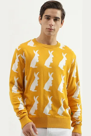 Benetton Conversational Printed Cotton Pullover Sweater