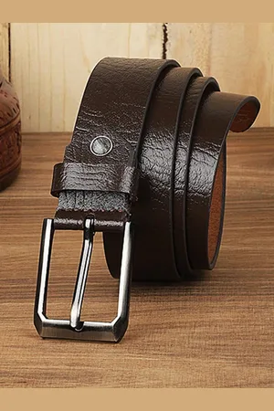 Provogue Men Leather Textured Formal Belt