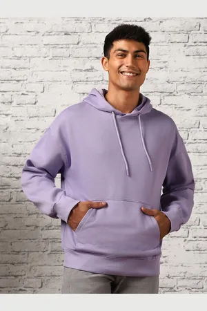 NOBERO Men Oversized Solid Hooded Sweatshirt