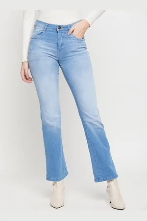 CANTABIL Women Bootcut Mid-Rise Heavy Fade Clean Look Stretchable Jeans