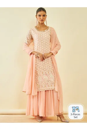 Soch Ethnic Motifs Embroidered Sequinned Kurta With Sharara & Dupatta