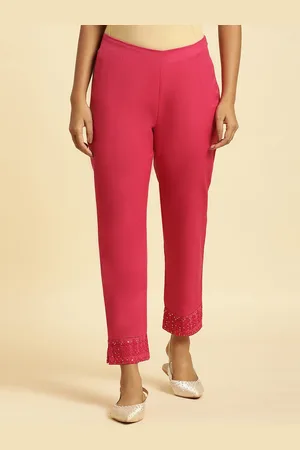 W Omen Plain Slim Fit Cigarette Trousers