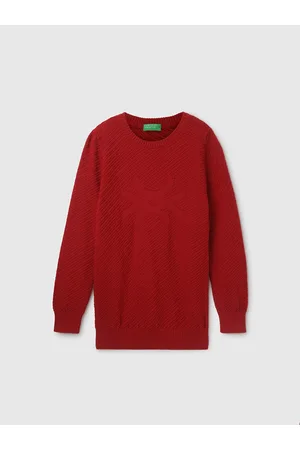 Benetton Boys Red Striped Pullover