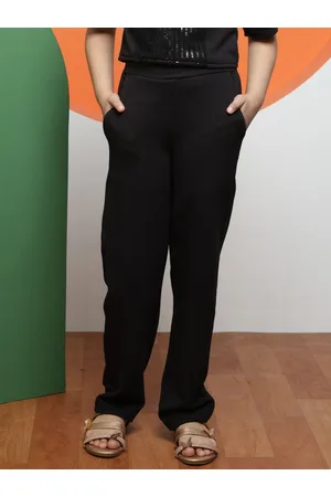 NEUDIS Girls Black Smart Straight Fit Trousers