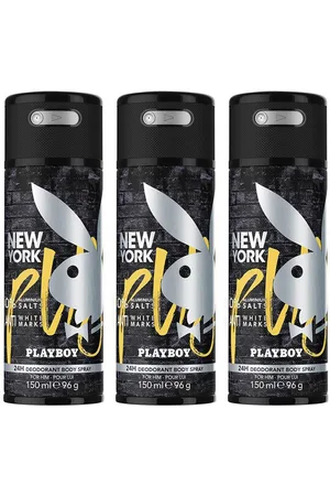 Playboy Men Set of 3 New York Deodorant Spray 150 ml each