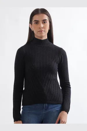 Elle Mock Collar Long Sleeve Acrylic Pullover Sweater