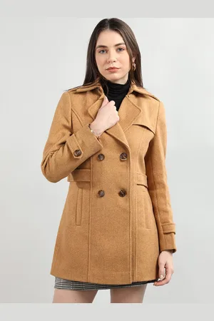 CHKOKKO Double-Breasted Woollen Overcoat